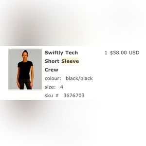 Lululemon Swifly Tech Short Sleeve Crew